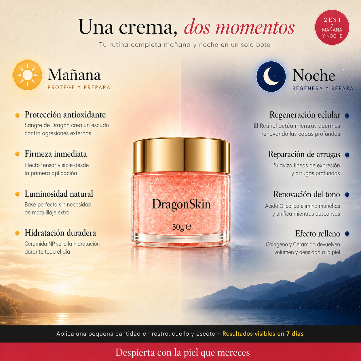 DragoSkin™ Crema Hidratante Antienvejecimiento Con Retinol y Sangre de Dragón